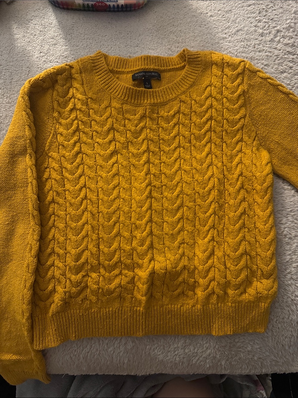 Banana Republic Women's Cable Crewneck Sweater - Golden Yellow